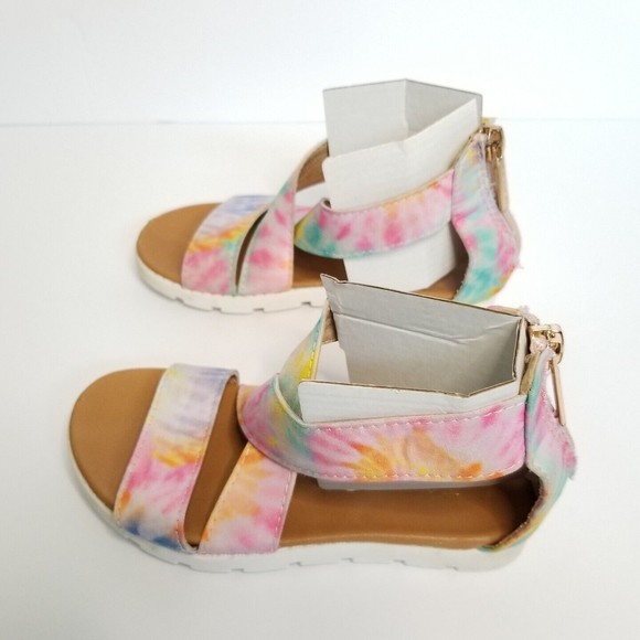 Tahari Other - Tahari Toddler Strappy Sandals Bright Colors Pink Purple Zipper Closure Size 8